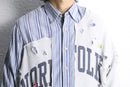 "Re:make" damaged sweat docking stripe shirt