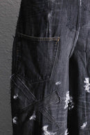 ''Re:make''buggy black denim pants