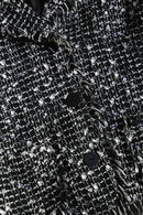 monotone tweed short fringe jacket