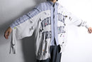 "Re:make" damaged sweat docking stripe shirt
