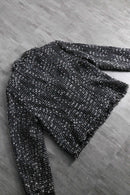 monotone tweed short fringe jacket