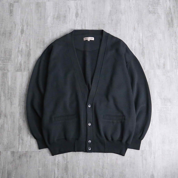 black wide sweat cardigan