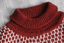 birdseye pattern turtle neck knit