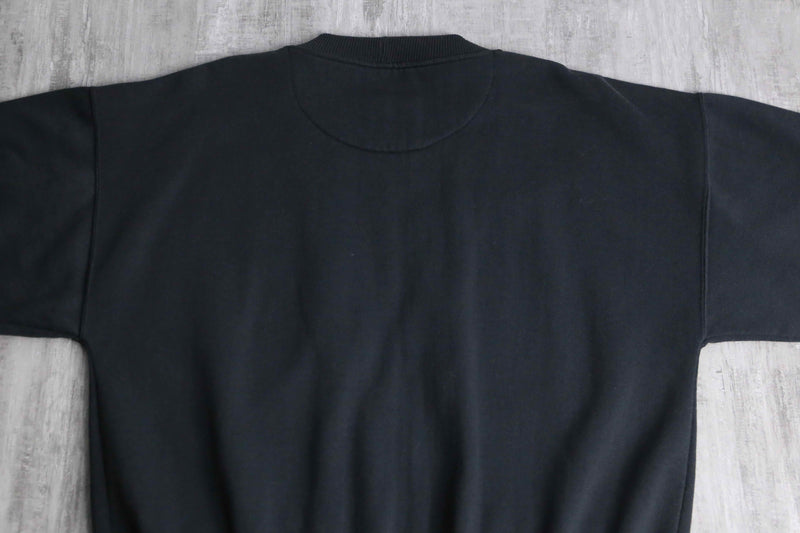 black wide sweat cardigan