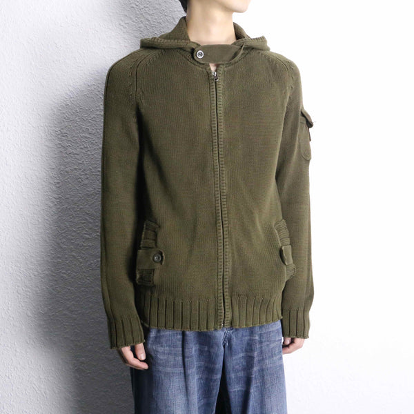 ”GAP” khaki color knit hoodie