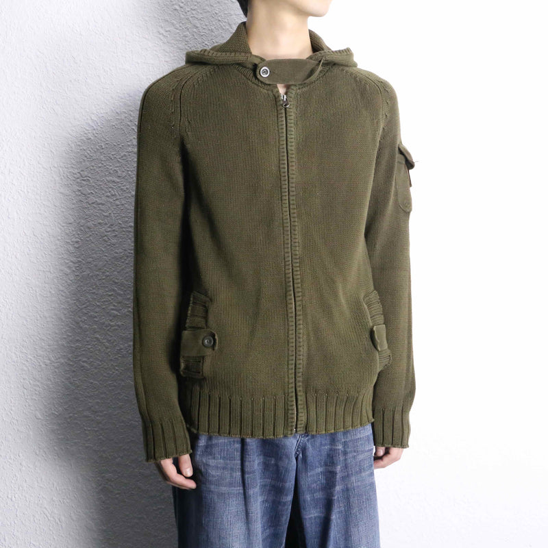 ”GAP” khaki color knit hoodie