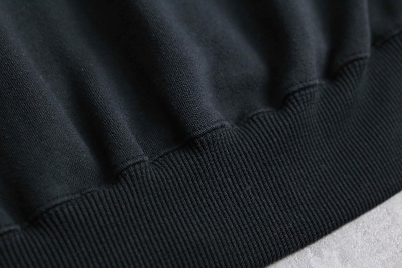 black wide sweat cardigan