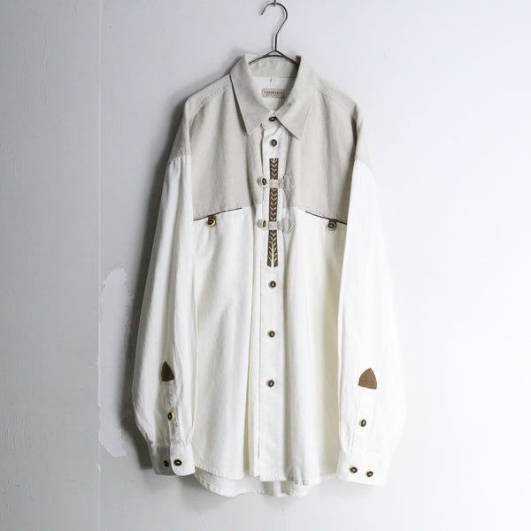 ivory cotton × linen tyrolian shirt