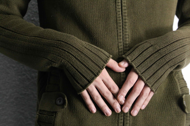 ”GAP” khaki color knit hoodie