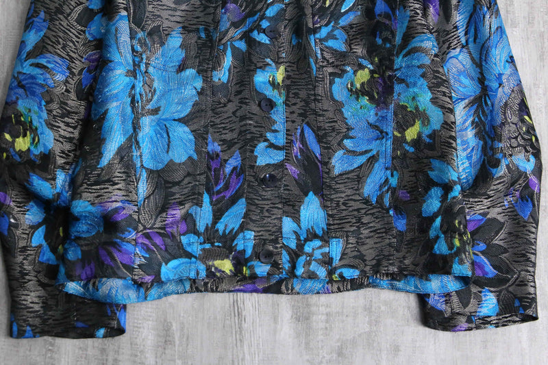 “CHICO’S” flower pattern jacquard short jacket