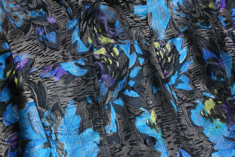 “CHICO’S” flower pattern jacquard short jacket