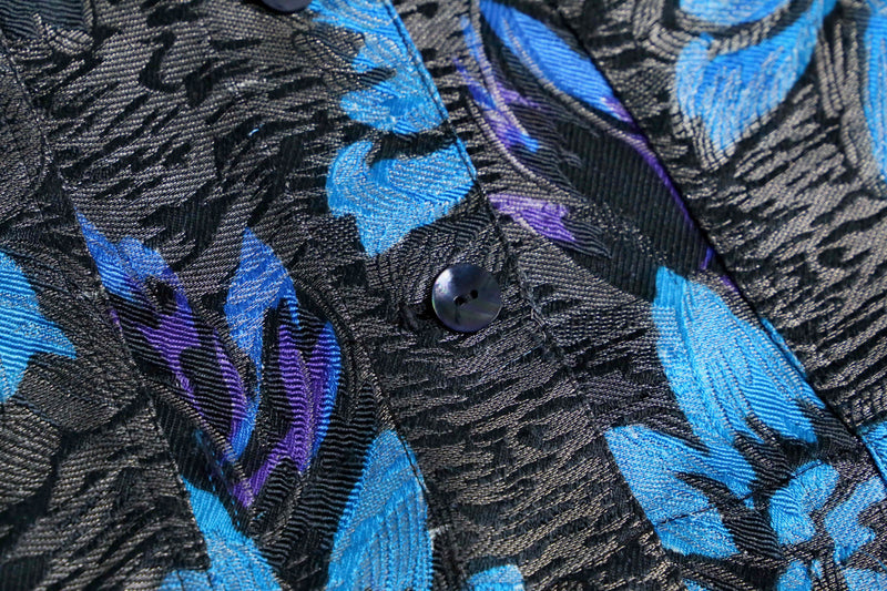 “CHICO’S” flower pattern jacquard short jacket