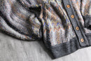 brushed geometric puttern knit cardigan