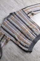 brushed geometric puttern knit cardigan