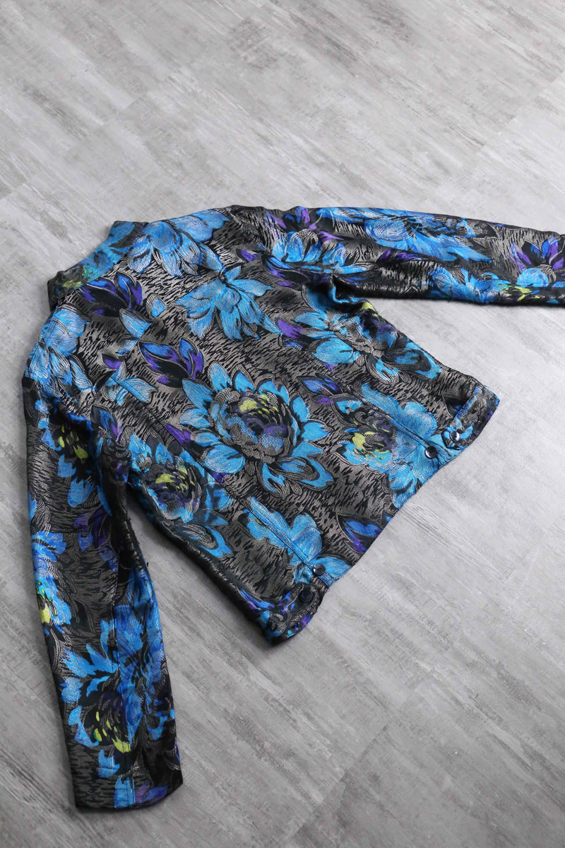 “CHICO’S” flower pattern jacquard short jacket