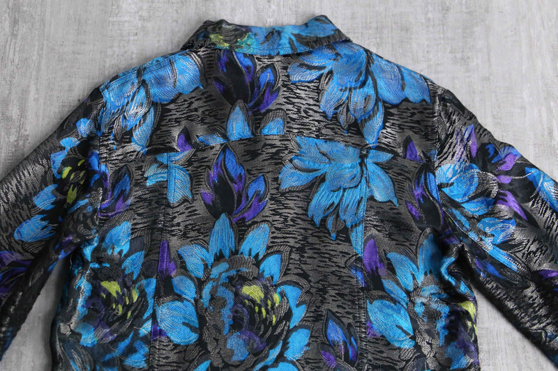 “CHICO’S” flower pattern jacquard short jacket
