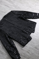 1970-80s Josephine Milano sequins collarless jacket
