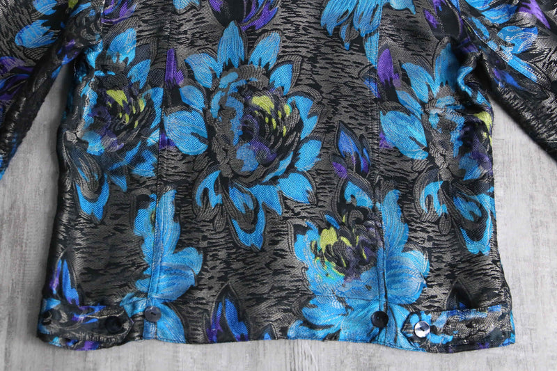 “CHICO’S” flower pattern jacquard short jacket