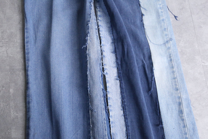 "Re:make" asymmetry docking wide tapered denim