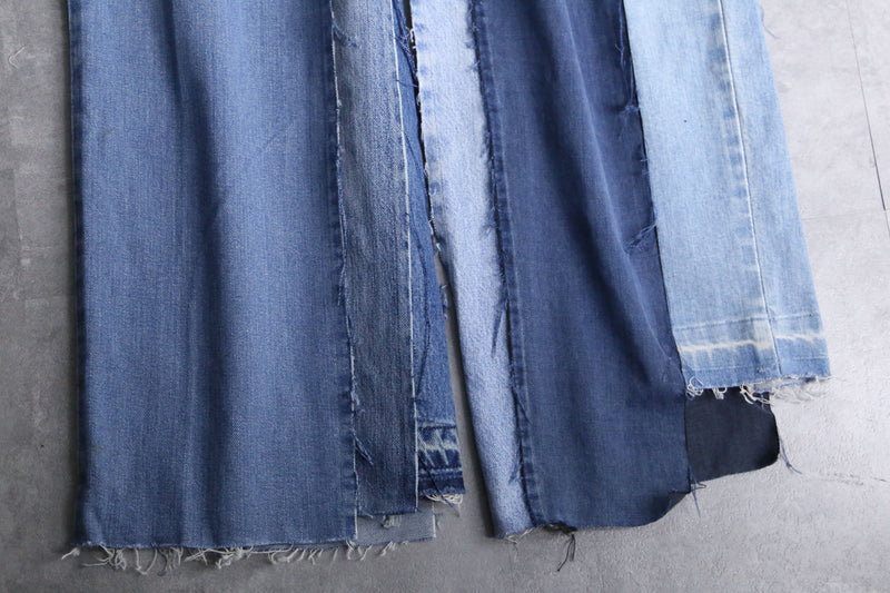 "Re:make" asymmetry docking wide tapered denim