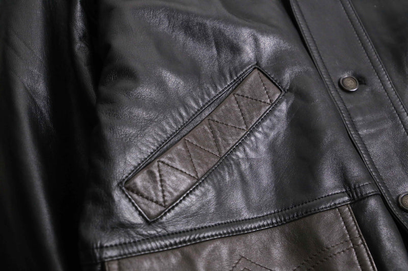 brown color switch lamb leather jacket