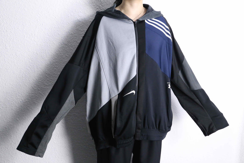 “Re:make” multi panel track hoodie