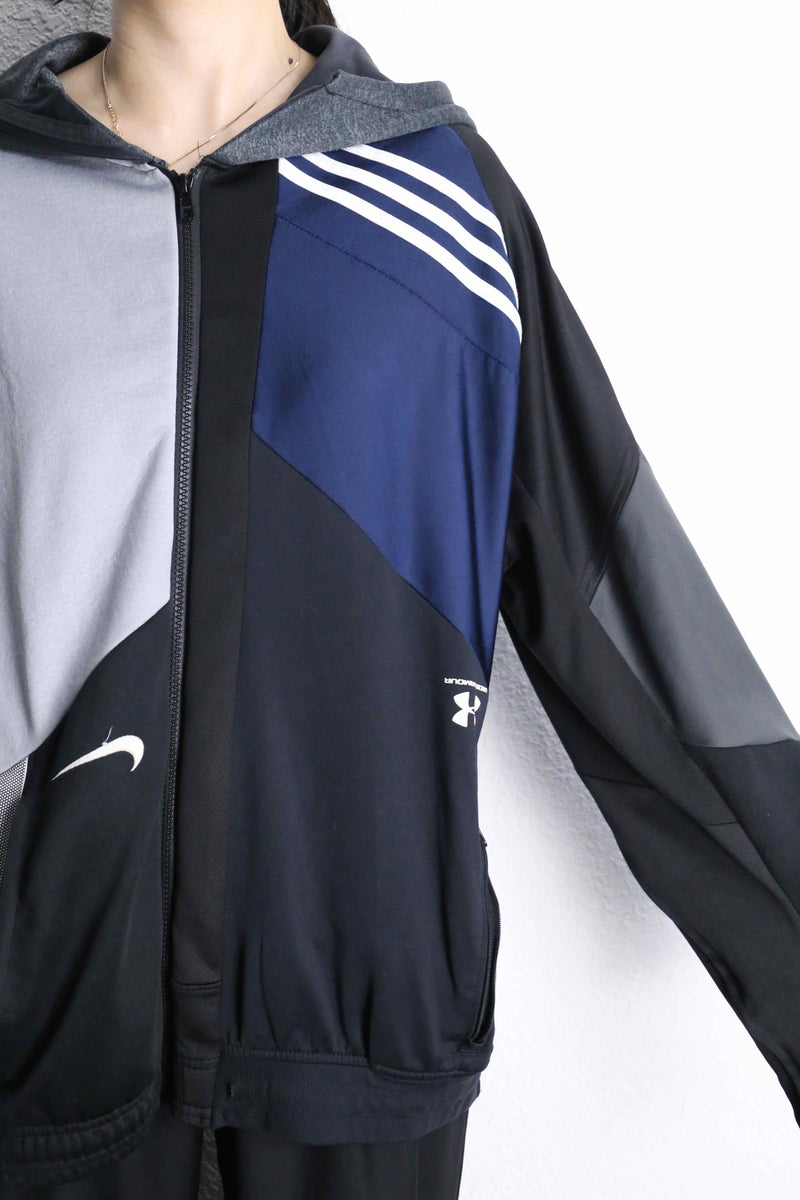 “Re:make” multi panel track hoodie