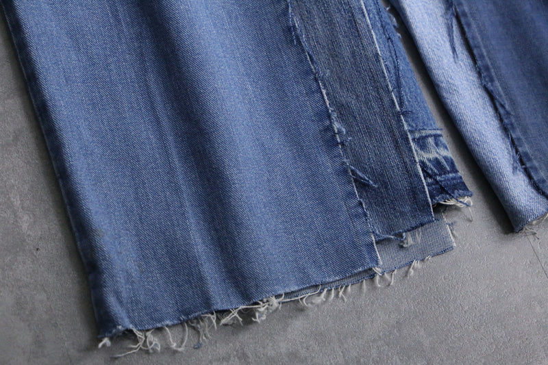 "Re:make" asymmetry docking wide tapered denim