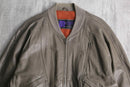 taupe leather zip blouson