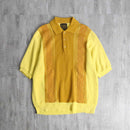 "Sears" mustard switching knit polo shirt