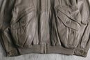taupe leather zip blouson