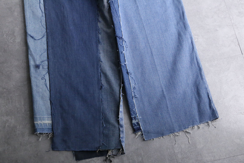 "Re:make" asymmetry docking wide tapered denim