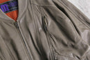 taupe leather zip blouson