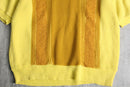 "Sears" mustard switching knit polo shirt