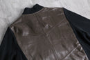 “Bob Mackie”art-deco embroidered leather zip-up jacket