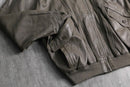 taupe leather zip blouson