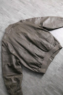 taupe leather zip blouson