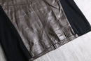 “Bob Mackie”art-deco embroidered leather zip-up jacket