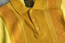 "Sears" mustard switching knit polo shirt