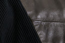“Bob Mackie”art-deco embroidered leather zip-up jacket
