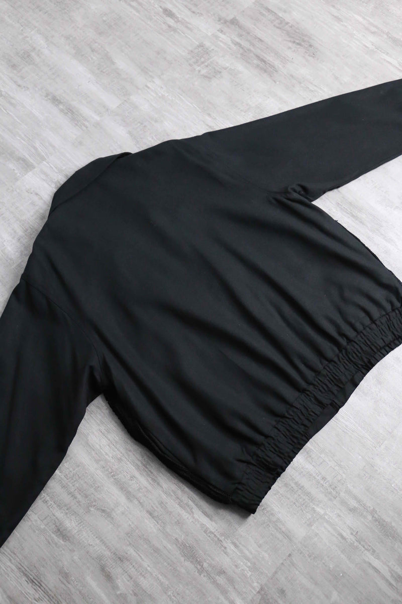black velours switch design zip jacket