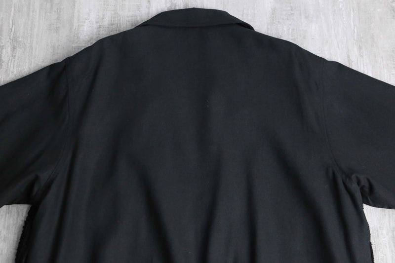 black velours switch design zip jacket