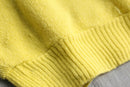 "Sears" mustard switching knit polo shirt