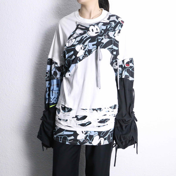 “Remake” 3P docking character chaos L/S tee