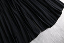 black pleated wide cropped pants