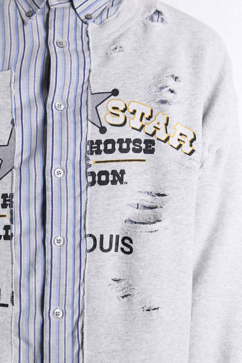 "Re:make" asymmetry&destroy sweat docking shirt