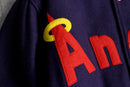 california angels quilted-lined varsity jacket