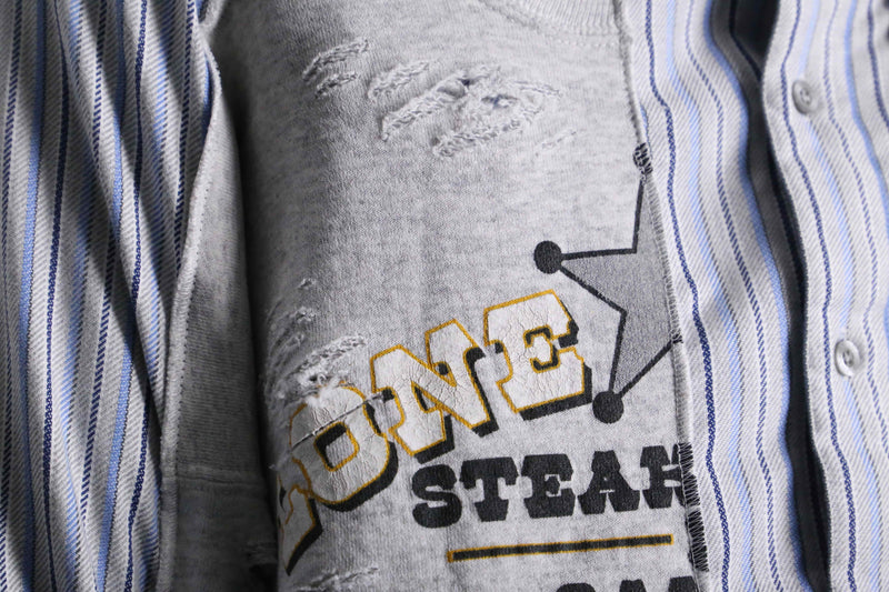 "Re:make" asymmetry&destroy sweat docking shirt