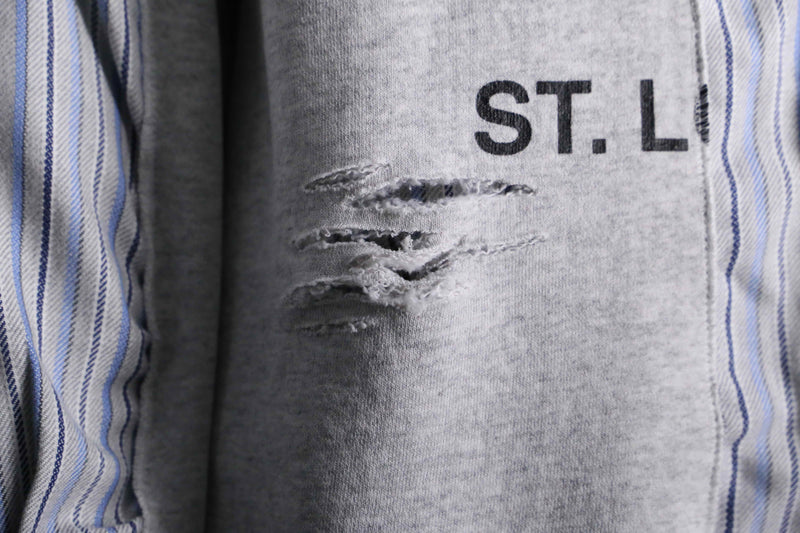 "Re:make" asymmetry&destroy sweat docking shirt