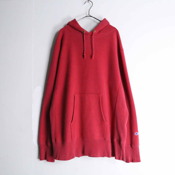 "Champion" reverse weave red color pullover hoodie